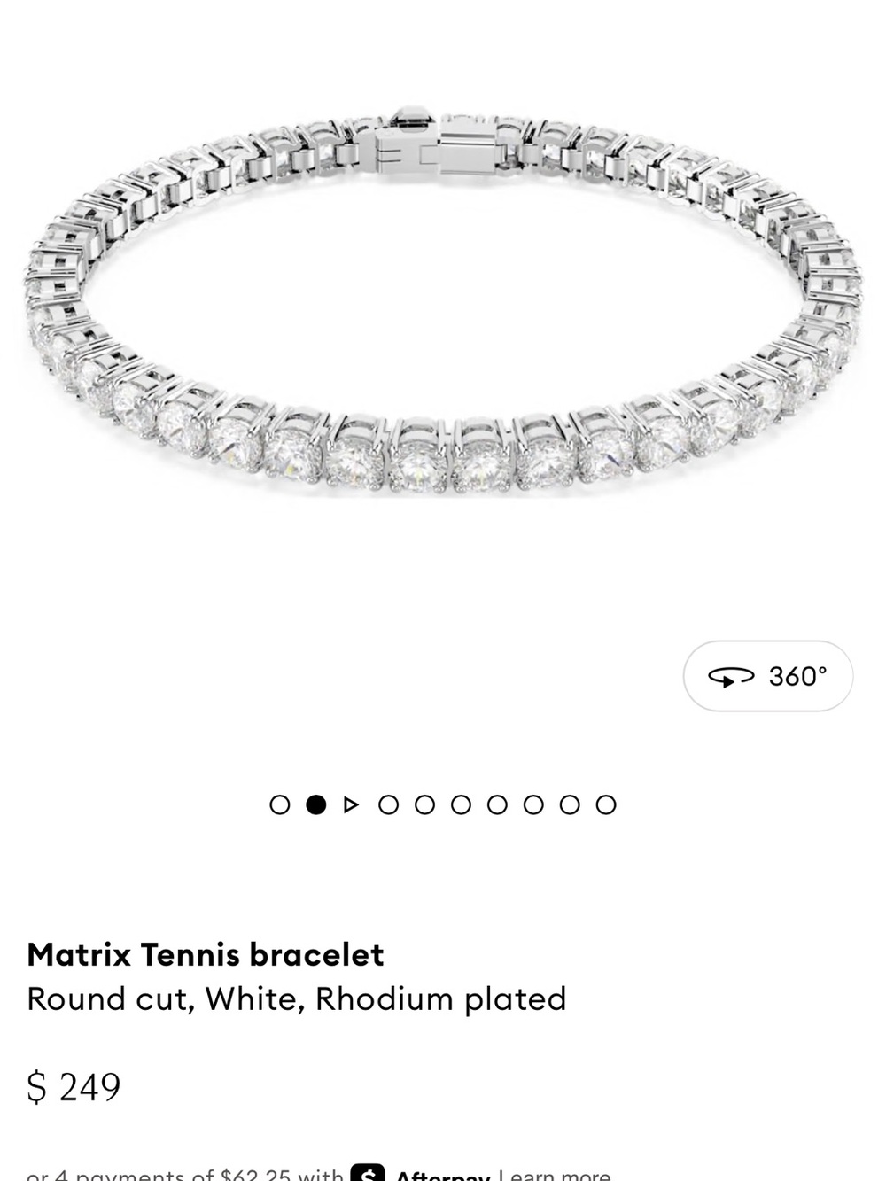 Swarovski White Crystal Tennis Bracelet